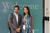 DR HARUN UR RASHID with NASREEN HEDAYET, Director, Dhaka Eye Care Hospital, Bangladesh at the XXXII Congress of the Europian Society of Cataract